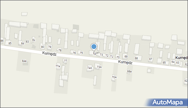 Kurnędz, Kurnędz, 74, mapa Kurnędz