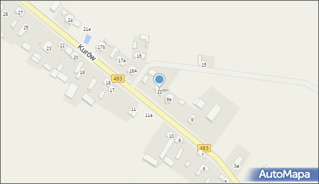 Kurów, Kurów, 12, mapa Kurów