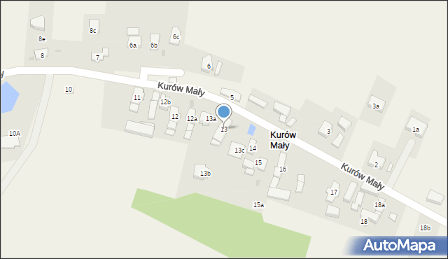 Kurów Mały, Kurów Mały, 13, mapa Kurów Mały