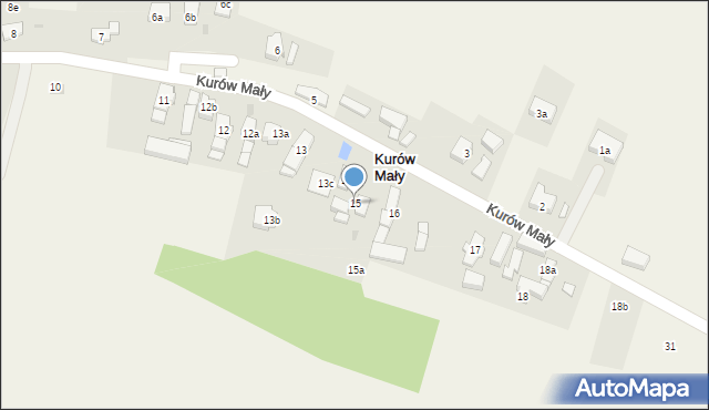 Kurów Mały, Kurów Mały, 15, mapa Kurów Mały