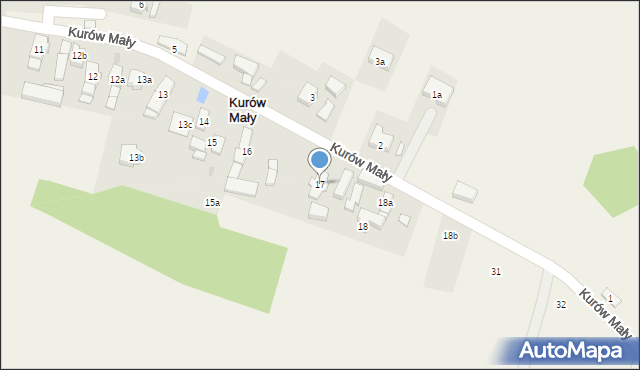 Kurów Mały, Kurów Mały, 17, mapa Kurów Mały