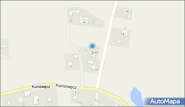 Kurozwęcz, Kurozwęcz, 13, mapa Kurozwęcz