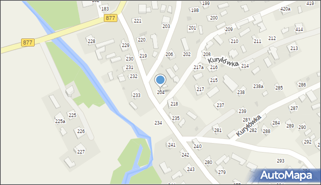 Kuryłówka, Kuryłówka, 204, mapa Kuryłówka