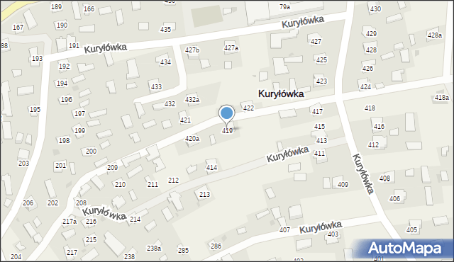 Kuryłówka, Kuryłówka, 419, mapa Kuryłówka