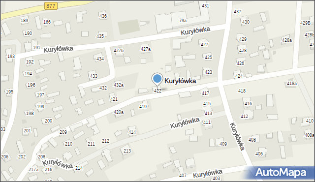 Kuryłówka, Kuryłówka, 422, mapa Kuryłówka