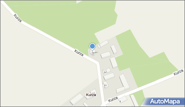 Kurza, Kurza, 13, mapa Kurza