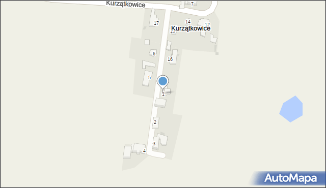 Kurzątkowice, Kurzątkowice, 1, mapa Kurzątkowice