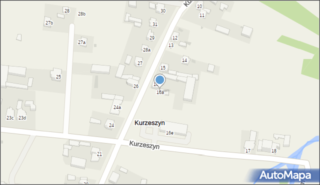 Kurzeszyn, Kurzeszyn, 16a, mapa Kurzeszyn