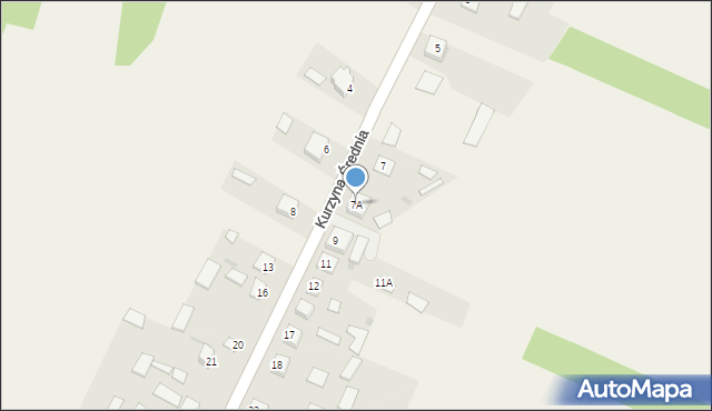 Kurzyna Średnia, Kurzyna Średnia, 7A, mapa Kurzyna Średnia