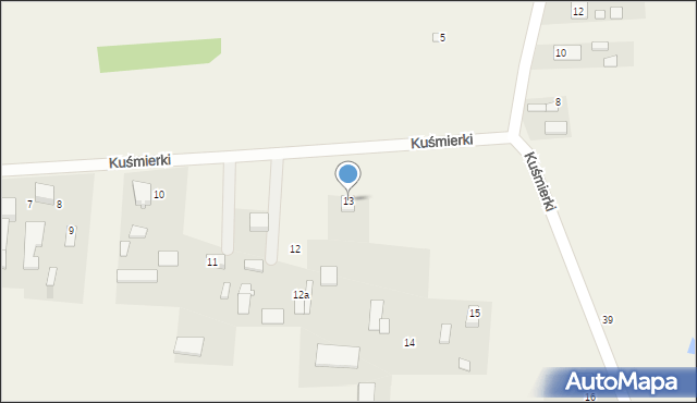 Kuśmierki, Kuśmierki, 13, mapa Kuśmierki