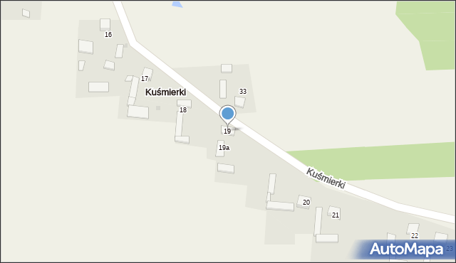 Kuśmierki, Kuśmierki, 19, mapa Kuśmierki