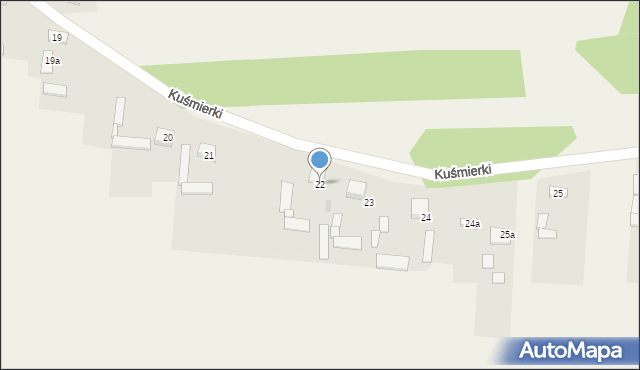 Kuśmierki, Kuśmierki, 22, mapa Kuśmierki