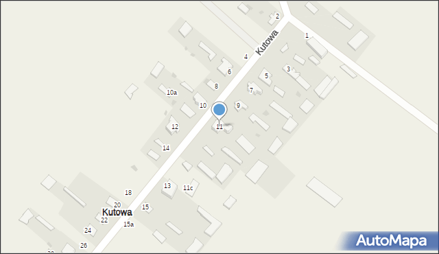 Kutowa, Kutowa, 11, mapa Kutowa