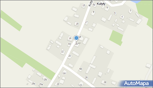 Kutyły, Kutyły, 21, mapa Kutyły