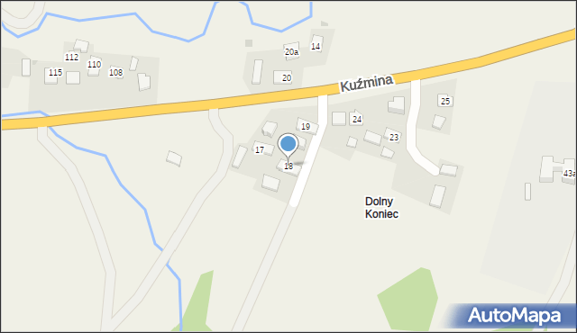 Kuźmina, Kuźmina, 18, mapa Kuźmina