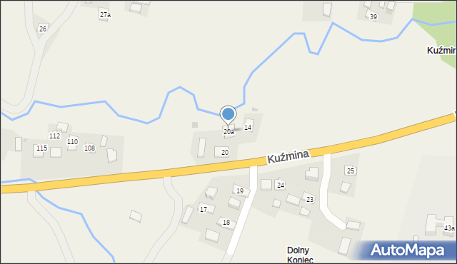 Kuźmina, Kuźmina, 20a, mapa Kuźmina
