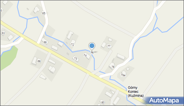 Kuźmina, Kuźmina, 75, mapa Kuźmina