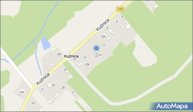 Kuźnica, Kuźnica, 11, mapa Kuźnica