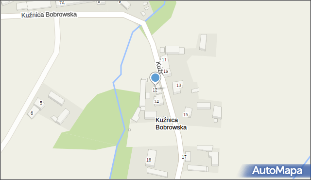 Kuźnica Bobrowska, Kuźnica Bobrowska, 12, mapa Kuźnica Bobrowska