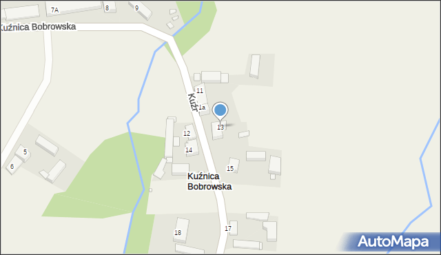 Kuźnica Bobrowska, Kuźnica Bobrowska, 13, mapa Kuźnica Bobrowska