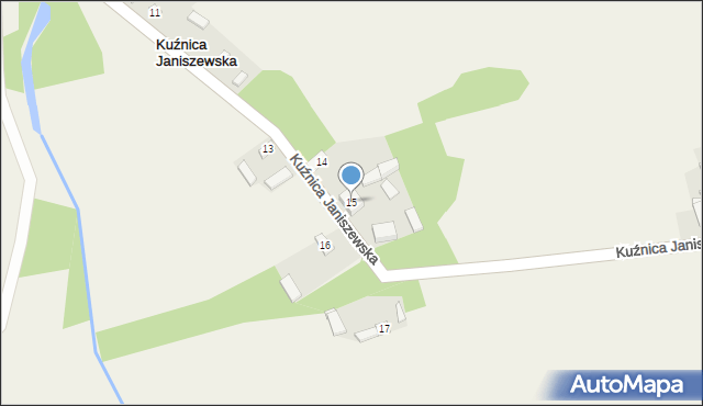 Kuźnica Janiszewska, Kuźnica Janiszewska, 15, mapa Kuźnica Janiszewska