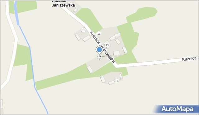 Kuźnica Janiszewska, Kuźnica Janiszewska, 16, mapa Kuźnica Janiszewska