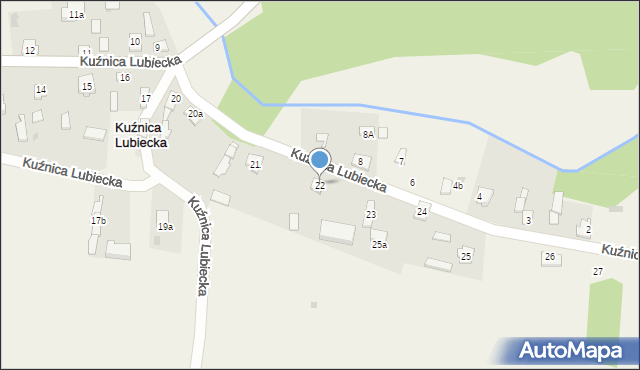 Kuźnica Lubiecka, Kuźnica Lubiecka, 22, mapa Kuźnica Lubiecka