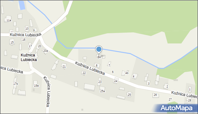 Kuźnica Lubiecka, Kuźnica Lubiecka, 8A, mapa Kuźnica Lubiecka