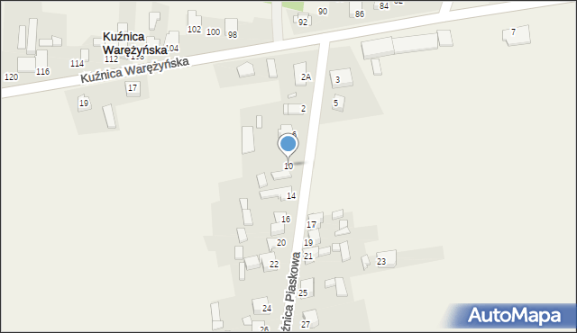Kuźnica Piaskowa, Kuźnica Piaskowa, 10, mapa Kuźnica Piaskowa