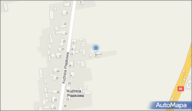 Kuźnica Piaskowa, Kuźnica Piaskowa, 23, mapa Kuźnica Piaskowa