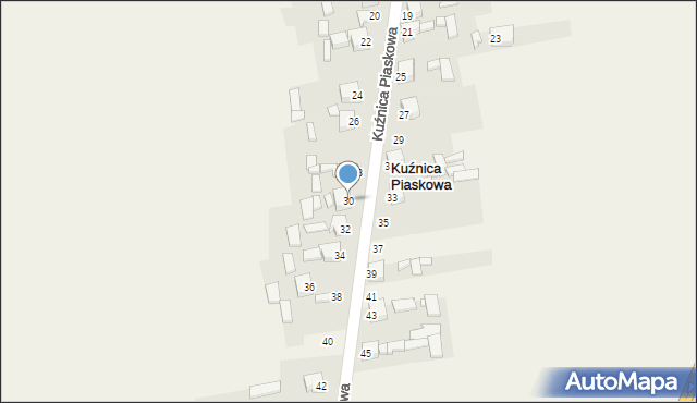 Kuźnica Piaskowa, Kuźnica Piaskowa, 30, mapa Kuźnica Piaskowa
