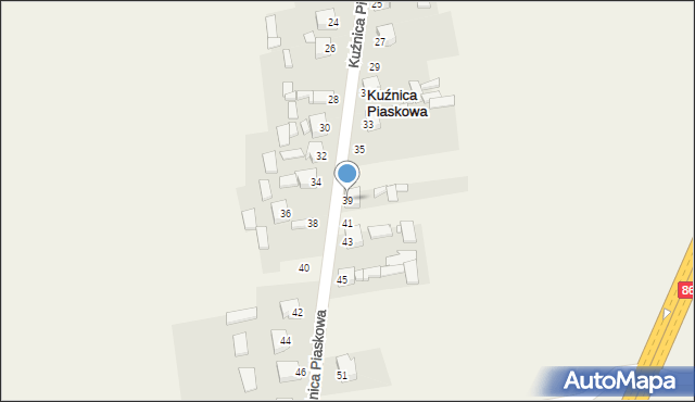 Kuźnica Piaskowa, Kuźnica Piaskowa, 39, mapa Kuźnica Piaskowa