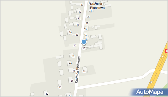 Kuźnica Piaskowa, Kuźnica Piaskowa, 45, mapa Kuźnica Piaskowa