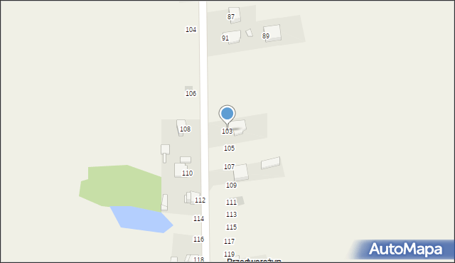 Kuźnica Piaskowa, Kuźnica Piaskowa, 103, mapa Kuźnica Piaskowa