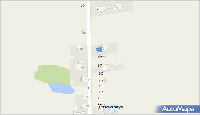 Kuźnica Piaskowa, Kuźnica Piaskowa, 105, mapa Kuźnica Piaskowa