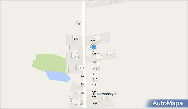 Kuźnica Piaskowa, Kuźnica Piaskowa, 107, mapa Kuźnica Piaskowa