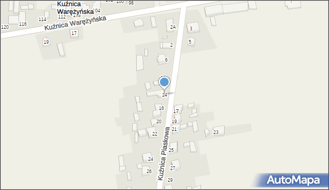 Kuźnica Piaskowa, Kuźnica Piaskowa, 14, mapa Kuźnica Piaskowa