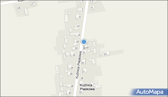 Kuźnica Piaskowa, Kuźnica Piaskowa, 19, mapa Kuźnica Piaskowa
