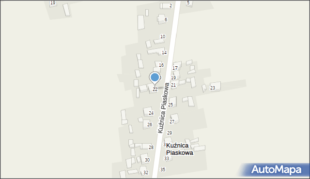 Kuźnica Piaskowa, Kuźnica Piaskowa, 22, mapa Kuźnica Piaskowa