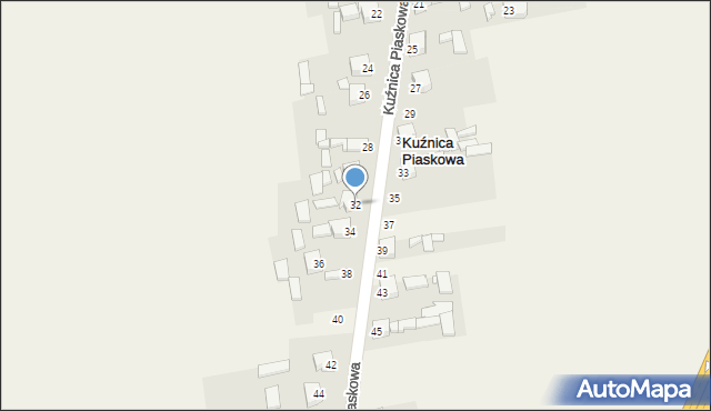 Kuźnica Piaskowa, Kuźnica Piaskowa, 32, mapa Kuźnica Piaskowa