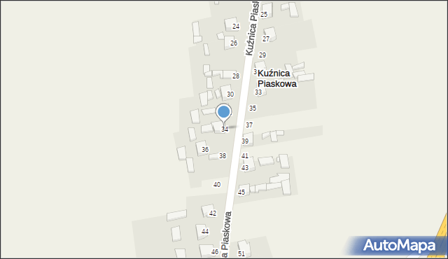 Kuźnica Piaskowa, Kuźnica Piaskowa, 34, mapa Kuźnica Piaskowa