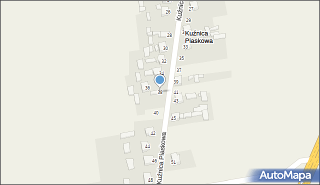 Kuźnica Piaskowa, Kuźnica Piaskowa, 38, mapa Kuźnica Piaskowa