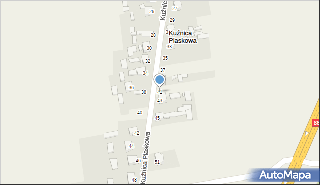Kuźnica Piaskowa, Kuźnica Piaskowa, 41, mapa Kuźnica Piaskowa