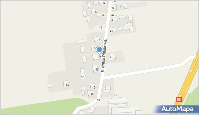 Kuźnica Piaskowa, Kuźnica Piaskowa, 46, mapa Kuźnica Piaskowa