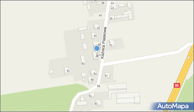 Kuźnica Piaskowa, Kuźnica Piaskowa, 48, mapa Kuźnica Piaskowa