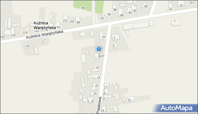 Kuźnica Piaskowa, Kuźnica Piaskowa, 6, mapa Kuźnica Piaskowa