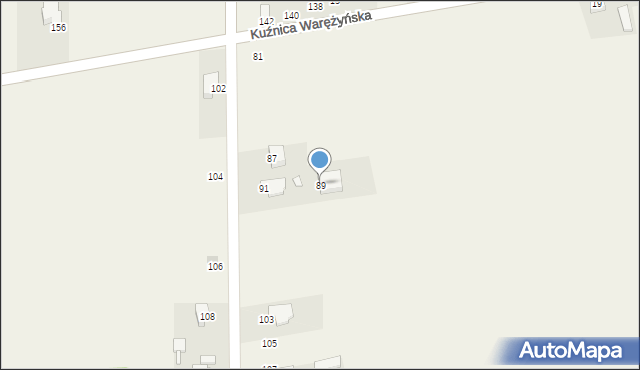 Kuźnica Piaskowa, Kuźnica Piaskowa, 89, mapa Kuźnica Piaskowa