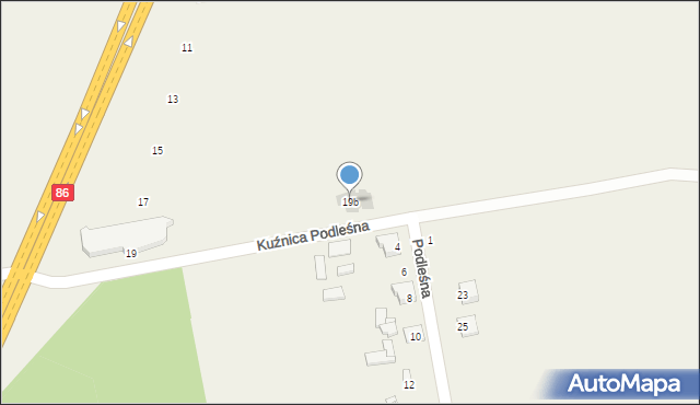 Kuźnica Podleśna, Kuźnica Podleśna, 19b, mapa Kuźnica Podleśna