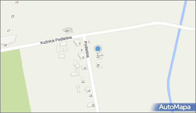 Kuźnica Podleśna, Kuźnica Podleśna, 23, mapa Kuźnica Podleśna