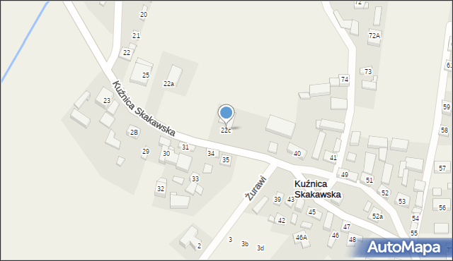 Kuźnica Skakawska, Kuźnica Skakawska, 22c, mapa Kuźnica Skakawska